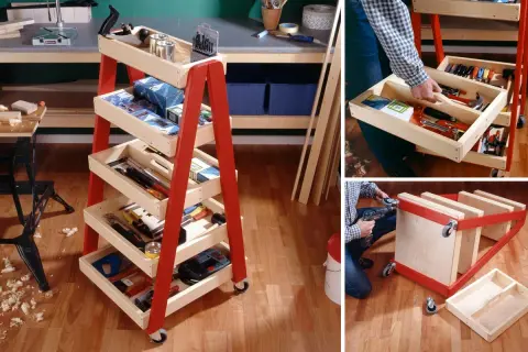 Costruire carrello fai da te: un pratico carrello porta attrezzi in legno con cassetti, perfetto per organizzare il tuo laboratorio.