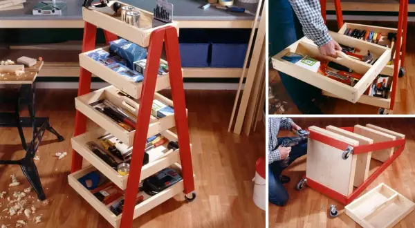 Costruire carrello fai da te: un pratico carrello porta attrezzi in legno con cassetti, perfetto per organizzare il tuo laboratorio.