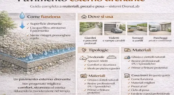 Guida per creare un vialetto carrabile fai da te drenante: illustra materiali, tipologie e come funziona per un pavimento esterno duraturo e sicuro.