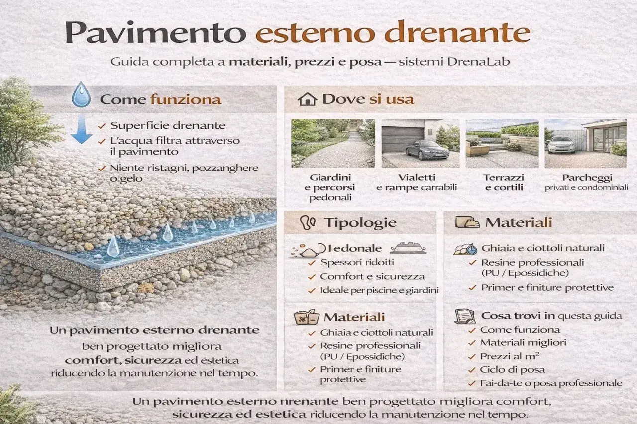 Guida per creare un vialetto carrabile fai da te drenante: illustra materiali, tipologie e come funziona per un pavimento esterno duraturo e sicuro.